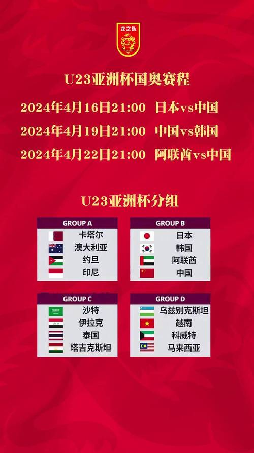 足球亚洲杯u23赛程，国足今晚中央5台直播